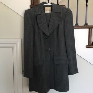 Alberto Makali Gray striped skirt suit jacket set